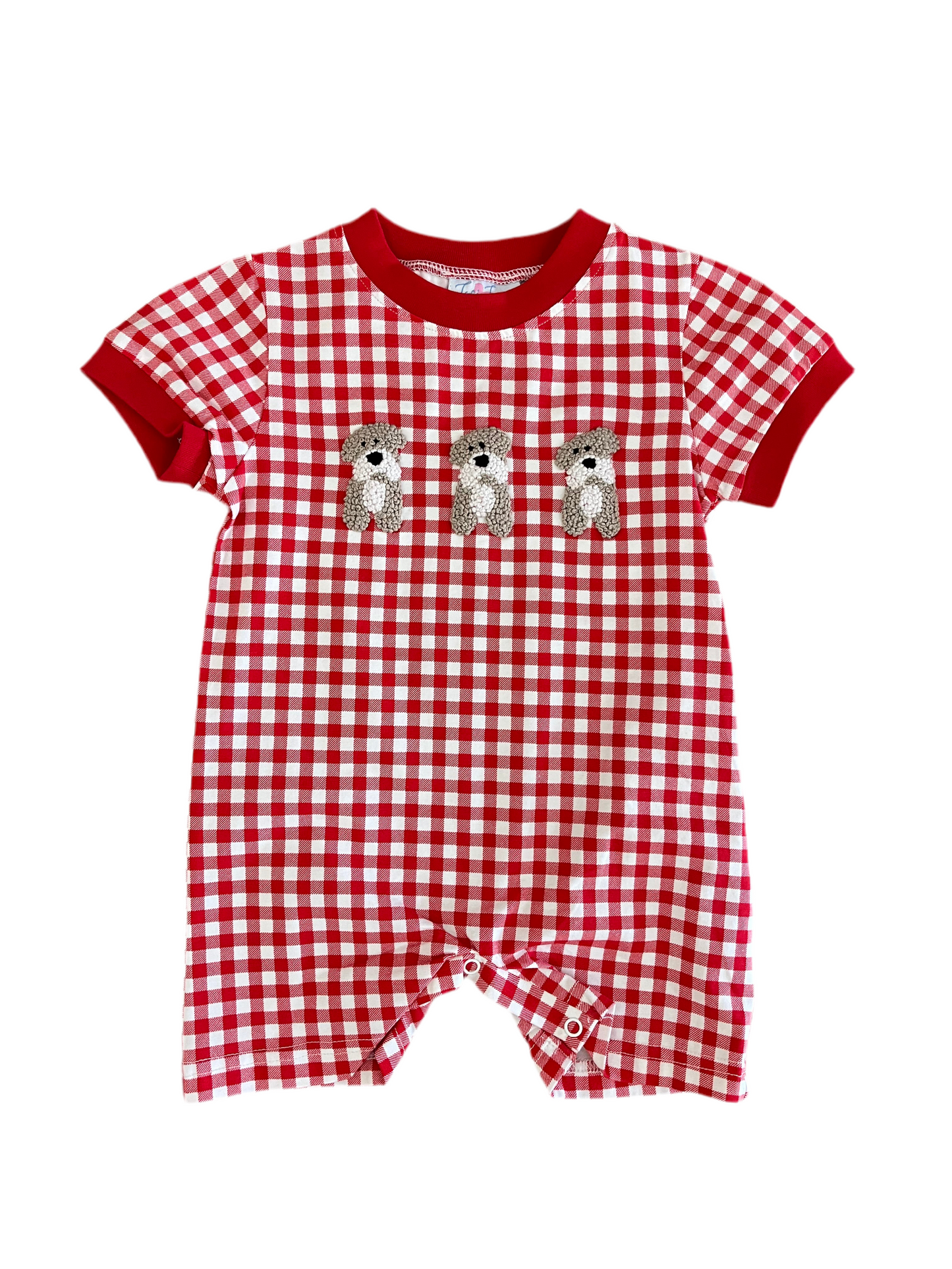 French Knot Bulldog Romper