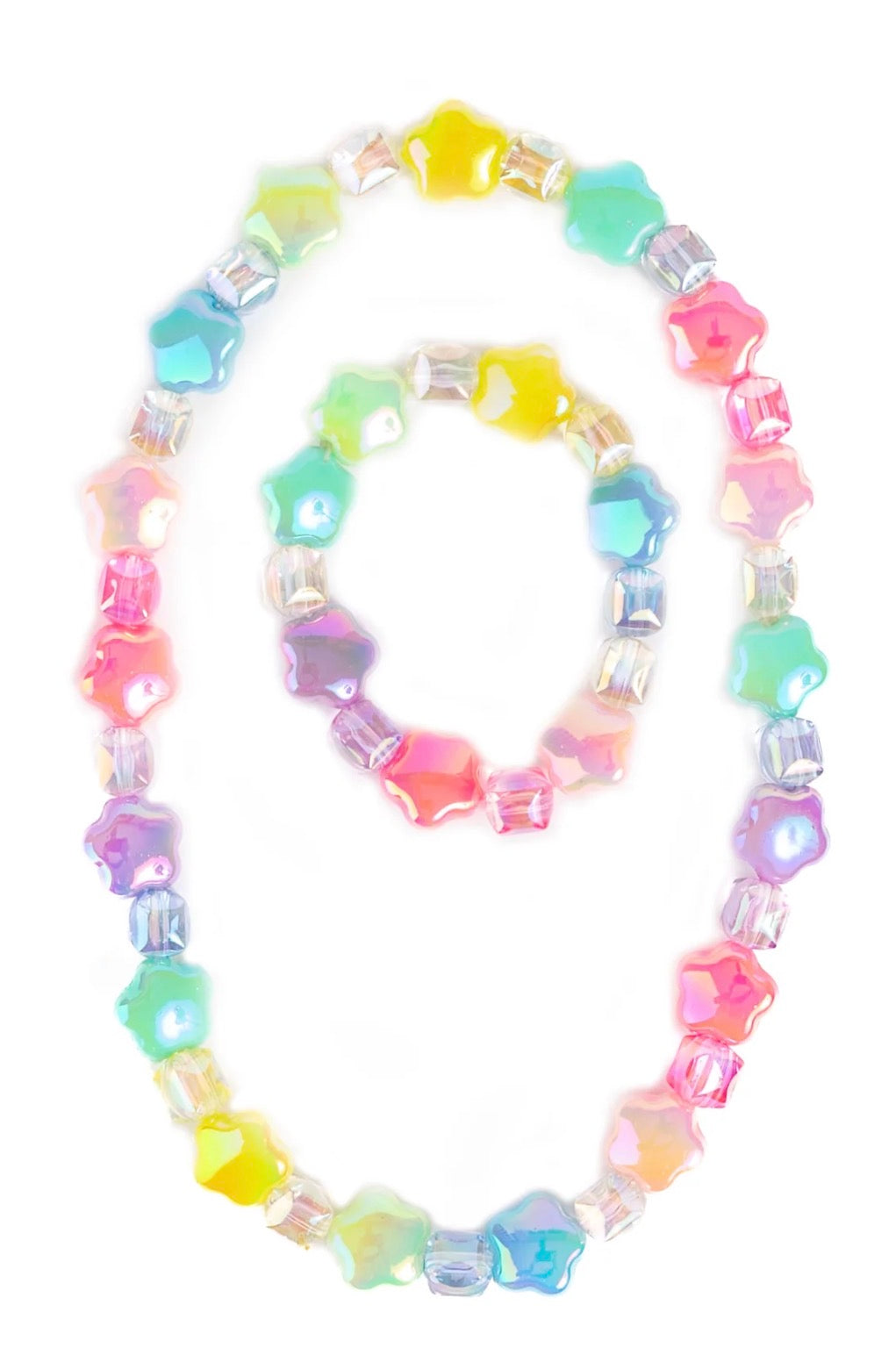 Wish Upon a Rainbow Star Necklace and Bracelet Set