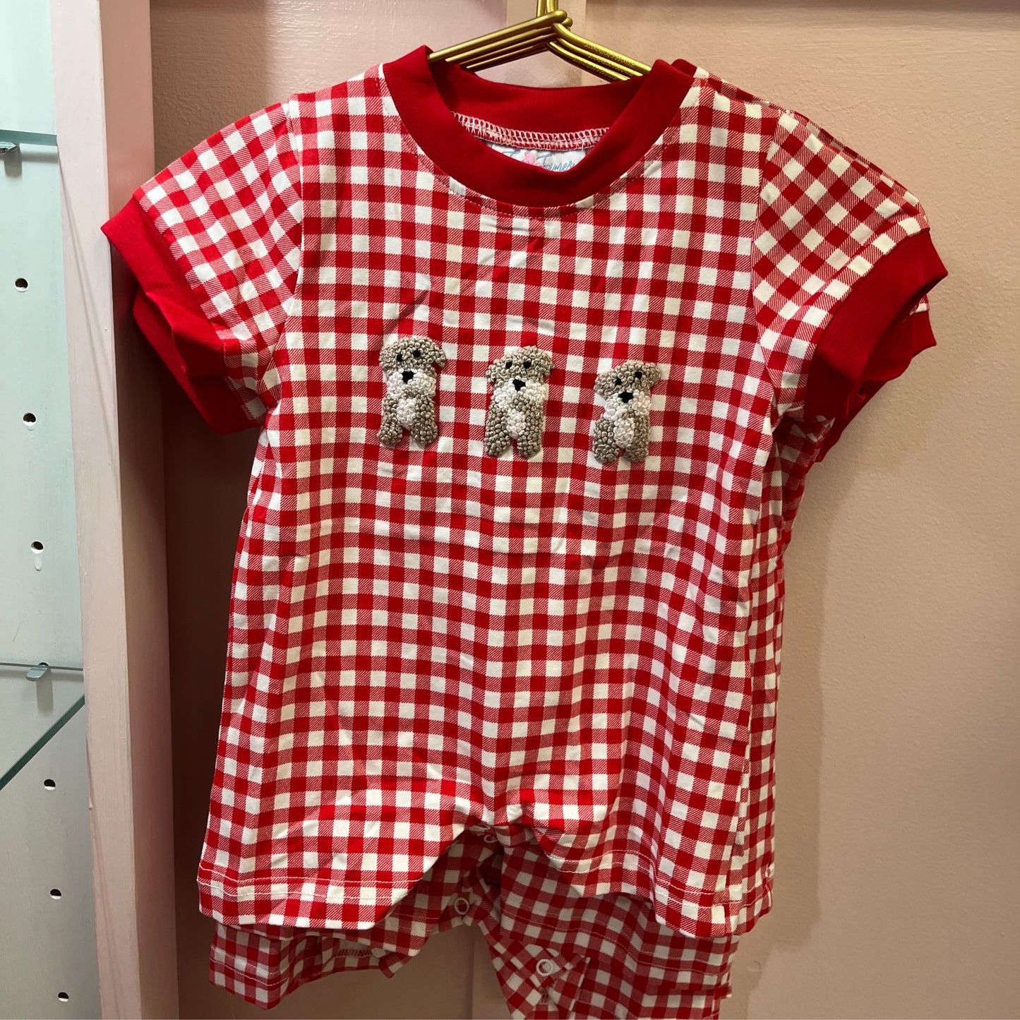 French Knot Bulldog Romper