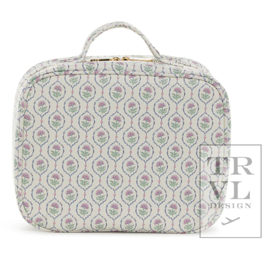 Train Case - TRVL2 - Antibes with Navy Pinstripe Liner