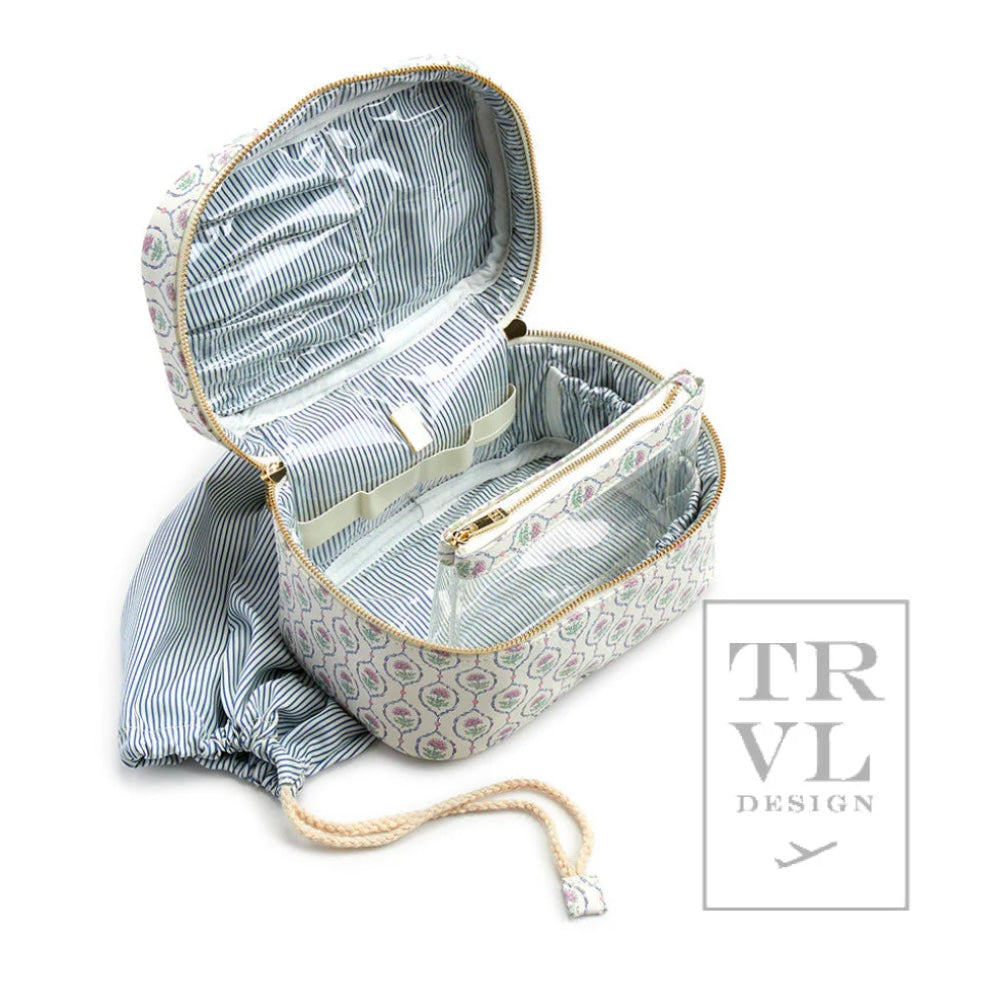 Train Case - Train2 - Antibes with Navy Pinstripe Liner