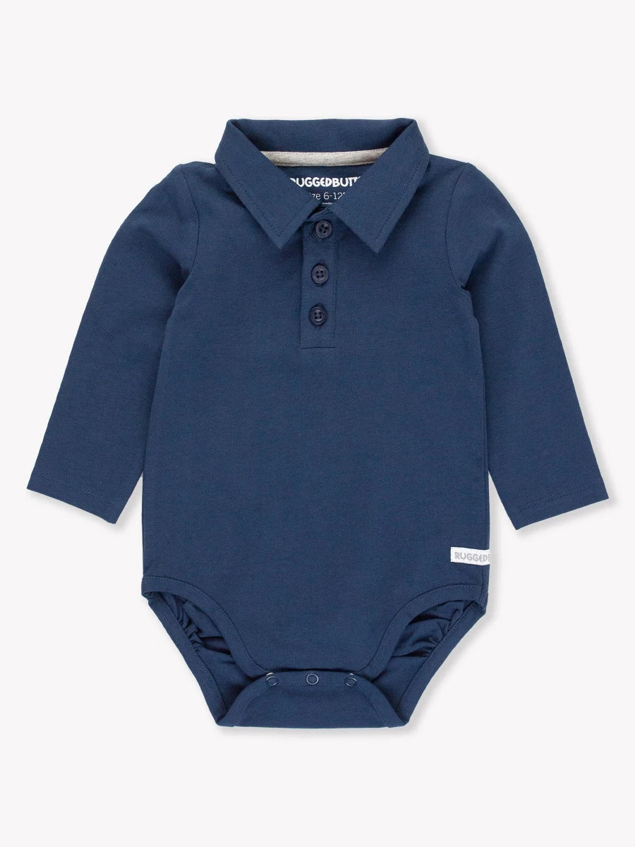 Baby Boy Navy Polo Bodysuit