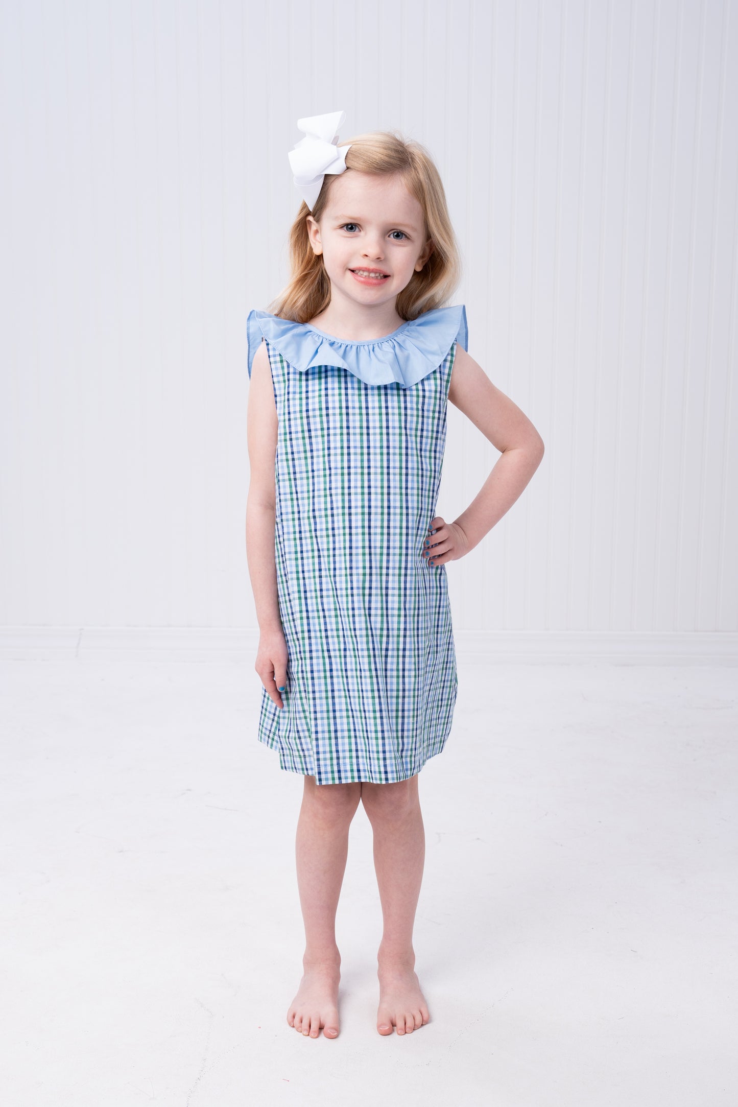 Ally Kole Blue & Green Check Dress