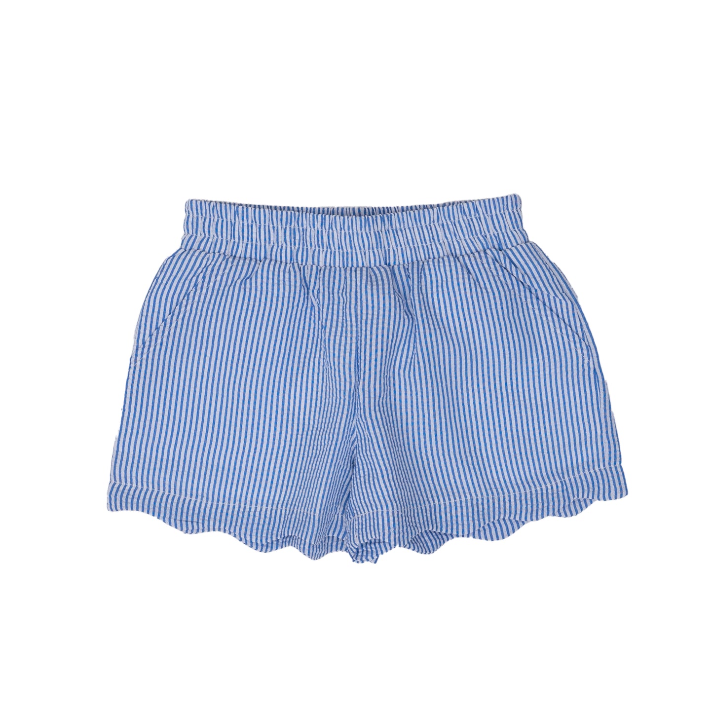 Laura Scalloped Seersucker Shorts