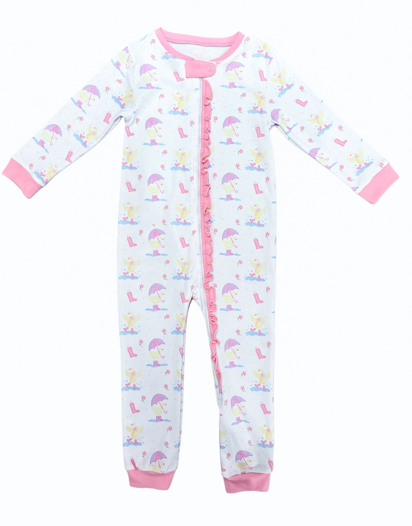 Pink It’s Raining, It’s Pouring Zip Up Jammie