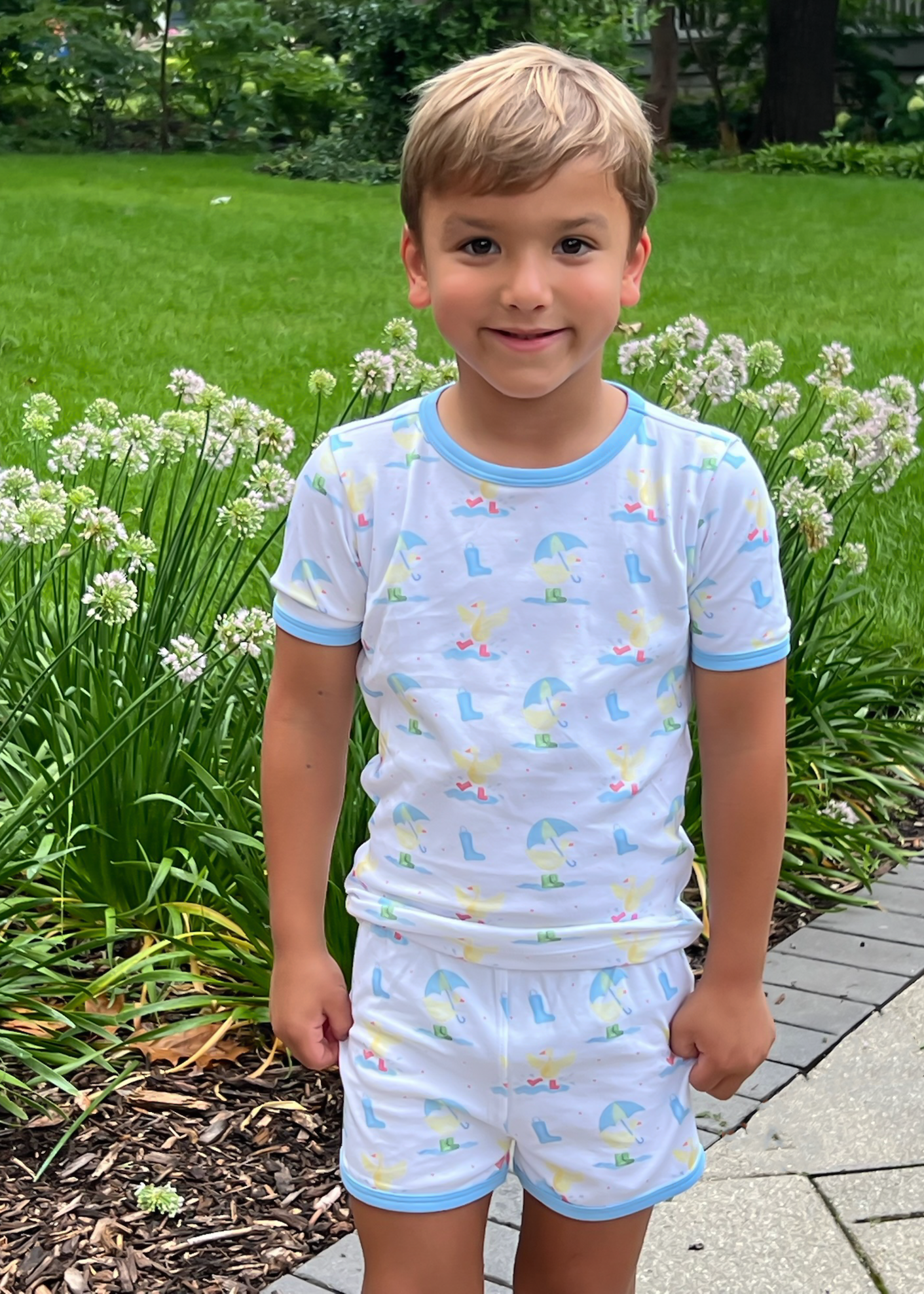 Blue It’s Raining, It’s Pouring Two Piece Jammie