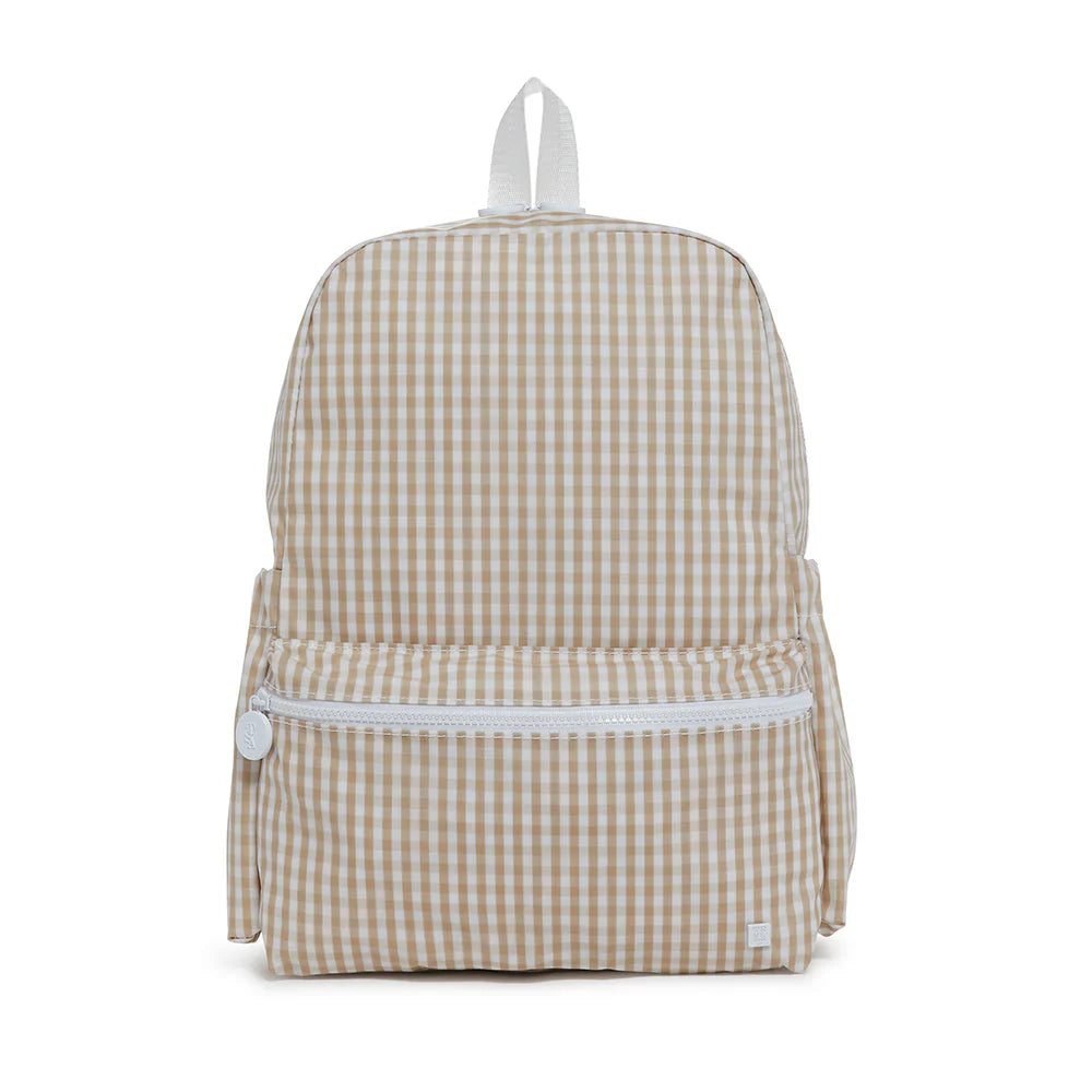 Khaki Gingham Backpack