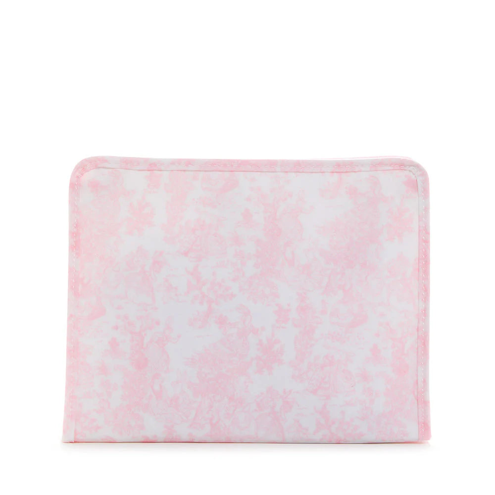 Roadie Large Zip Pouch | Bunny Toile Pink