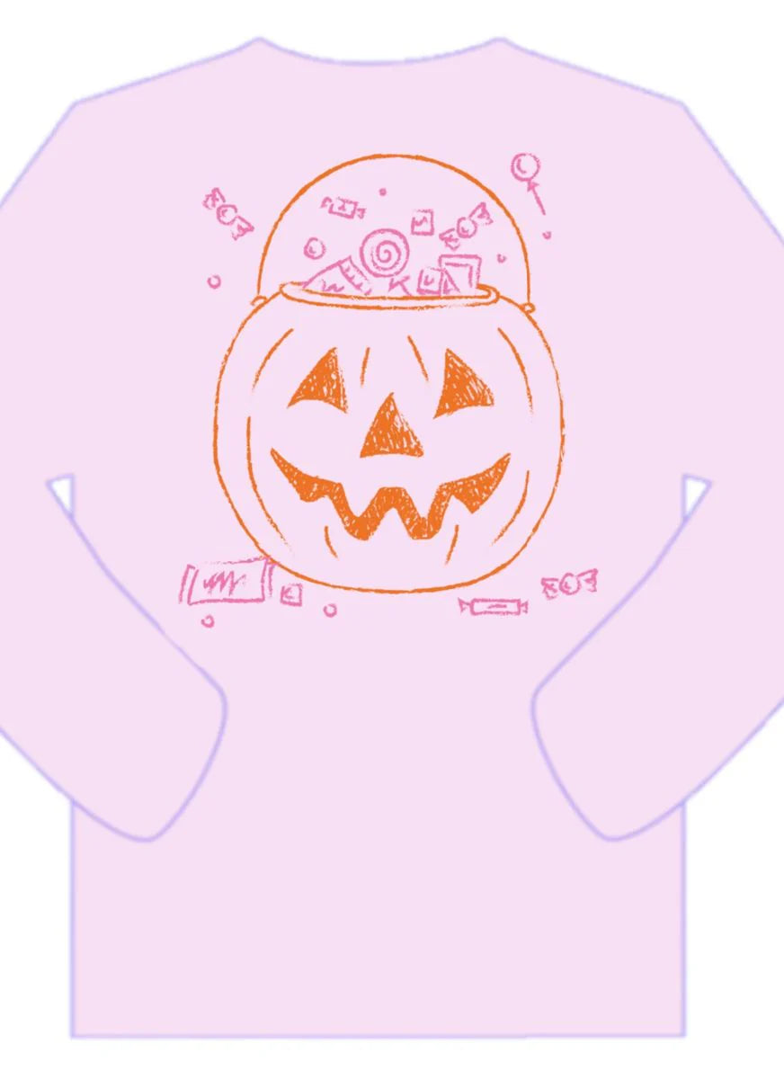 Pink Pumpkin Candy Basket Tee