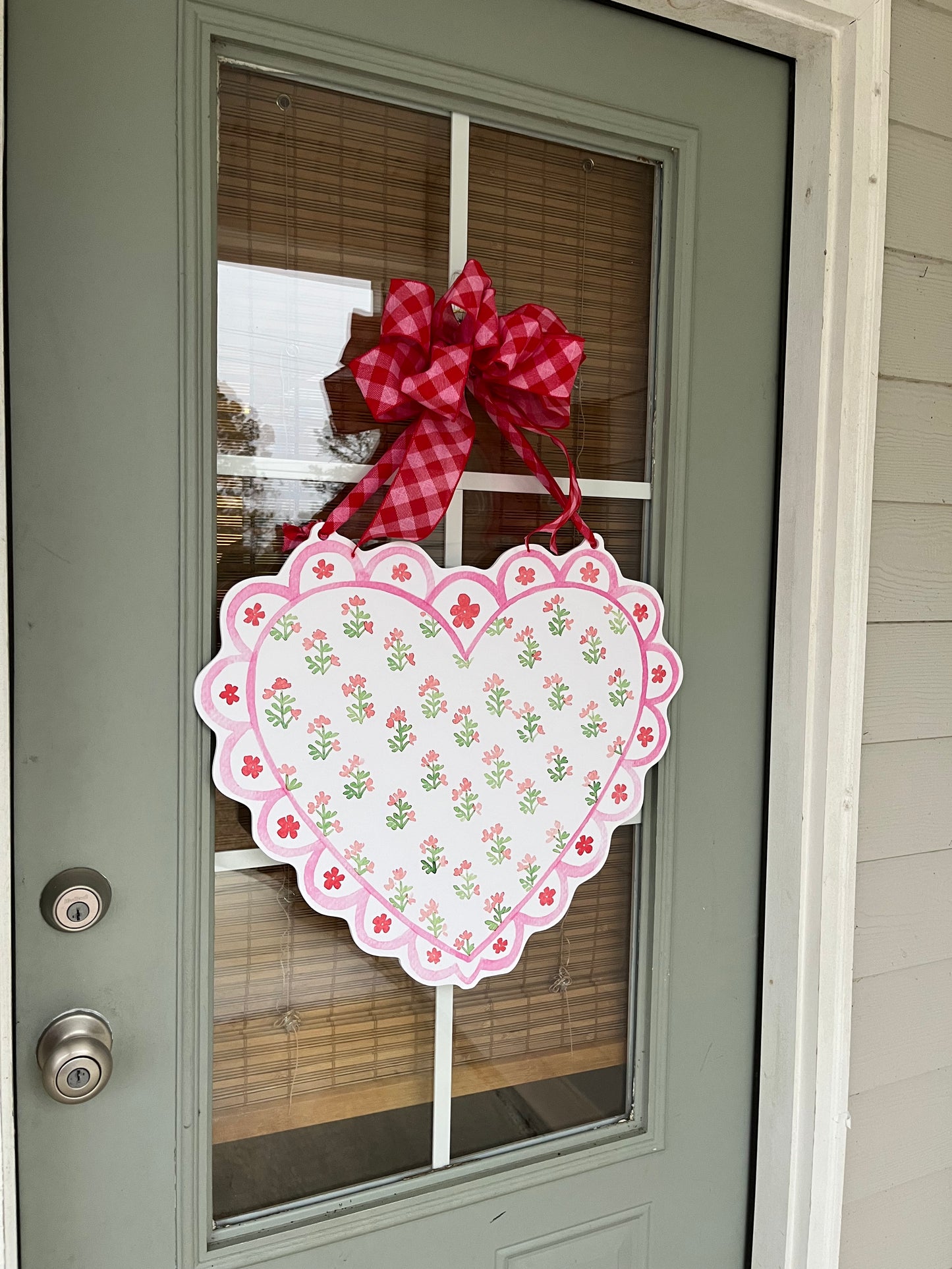 Valentina Block Print Heart Door Hanger