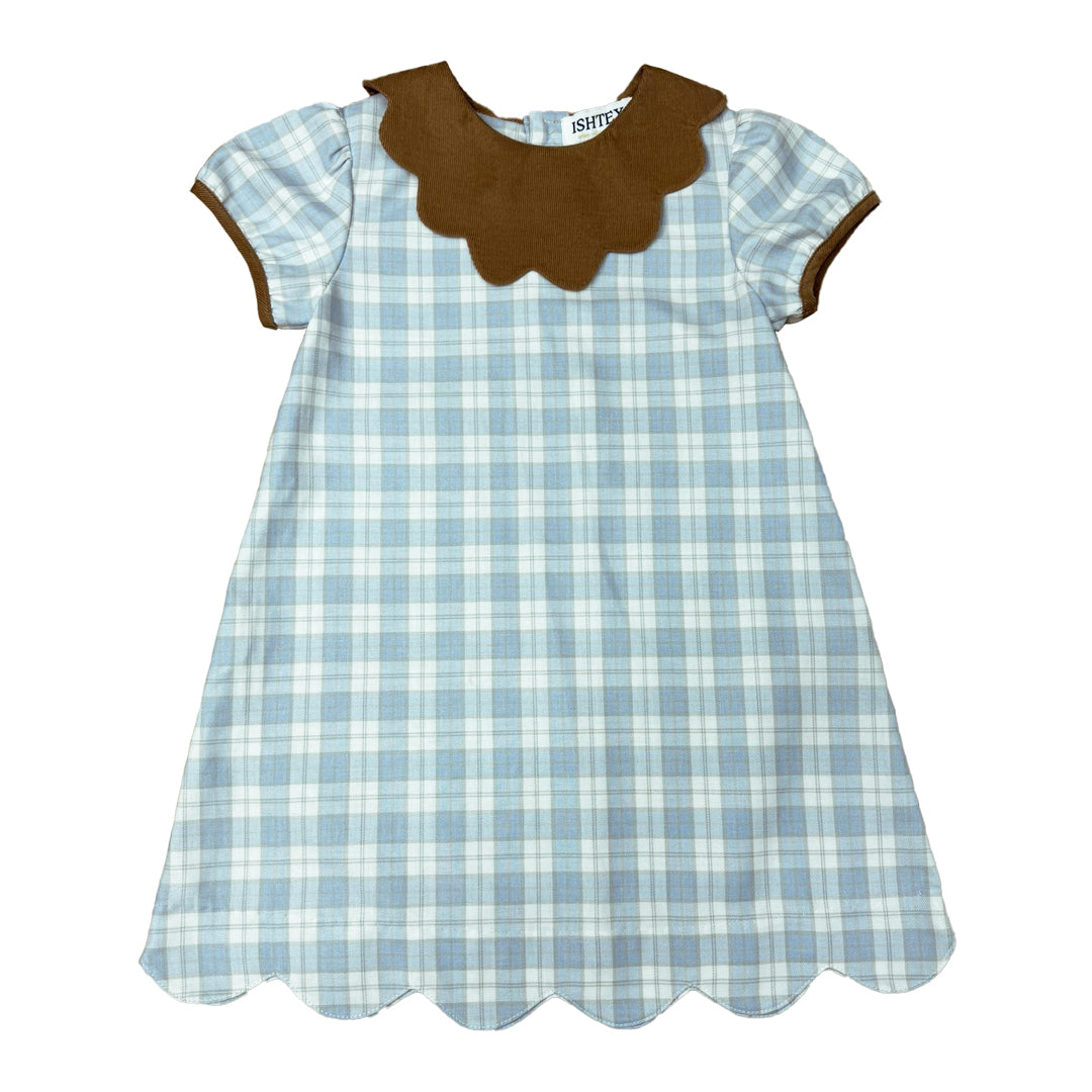 Blue Khaki Plaid Dress