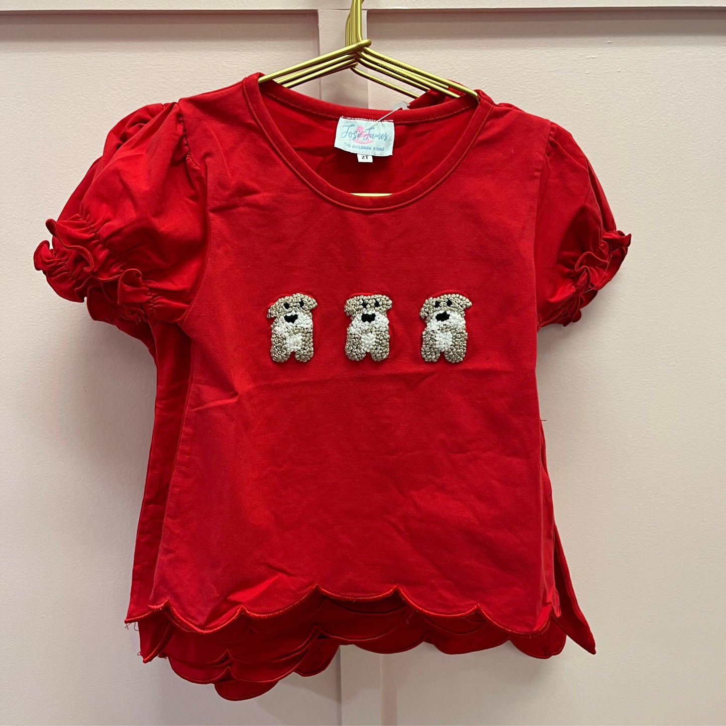 French Knot Bulldog Girls Top