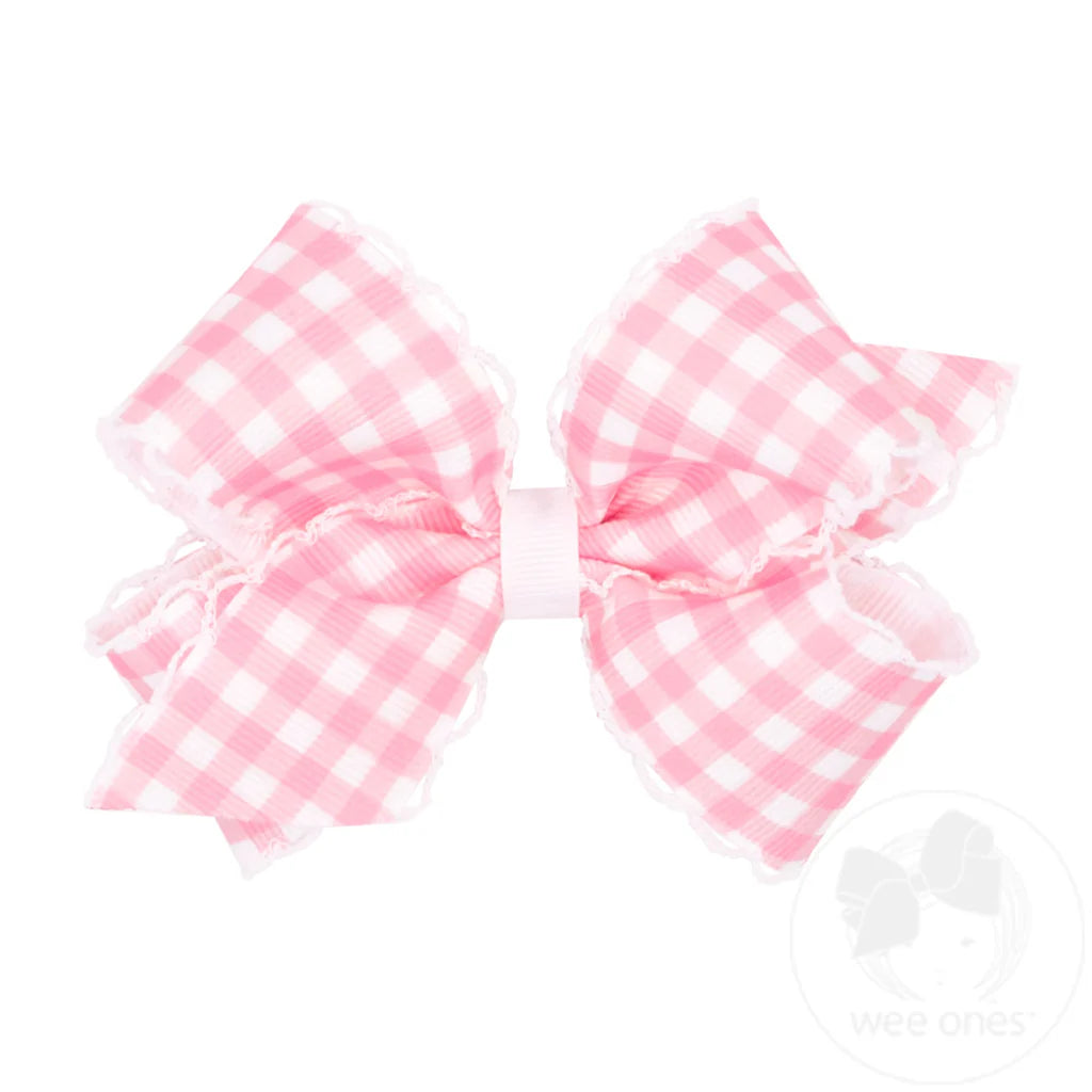 Medium Pink Gingham Moonstitch