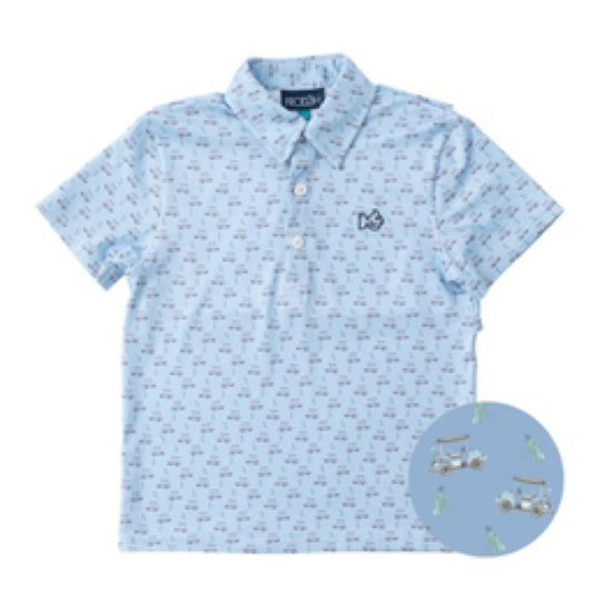 Golf Cart POWDER BLUE PERFORMANCE POLO