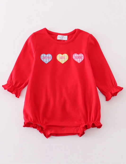 Red Applique Heart Bubble