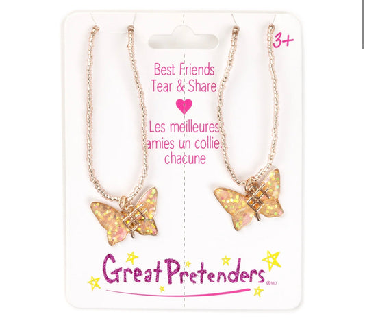 Butterfly Share and Tear Necklace