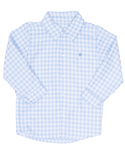 William Blue Windowpane Button Up