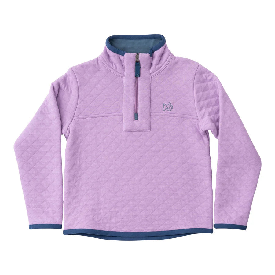 Quilted Zip Purple Pullover