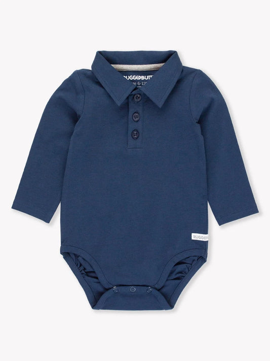 Baby Boy Navy Polo Bodysuit