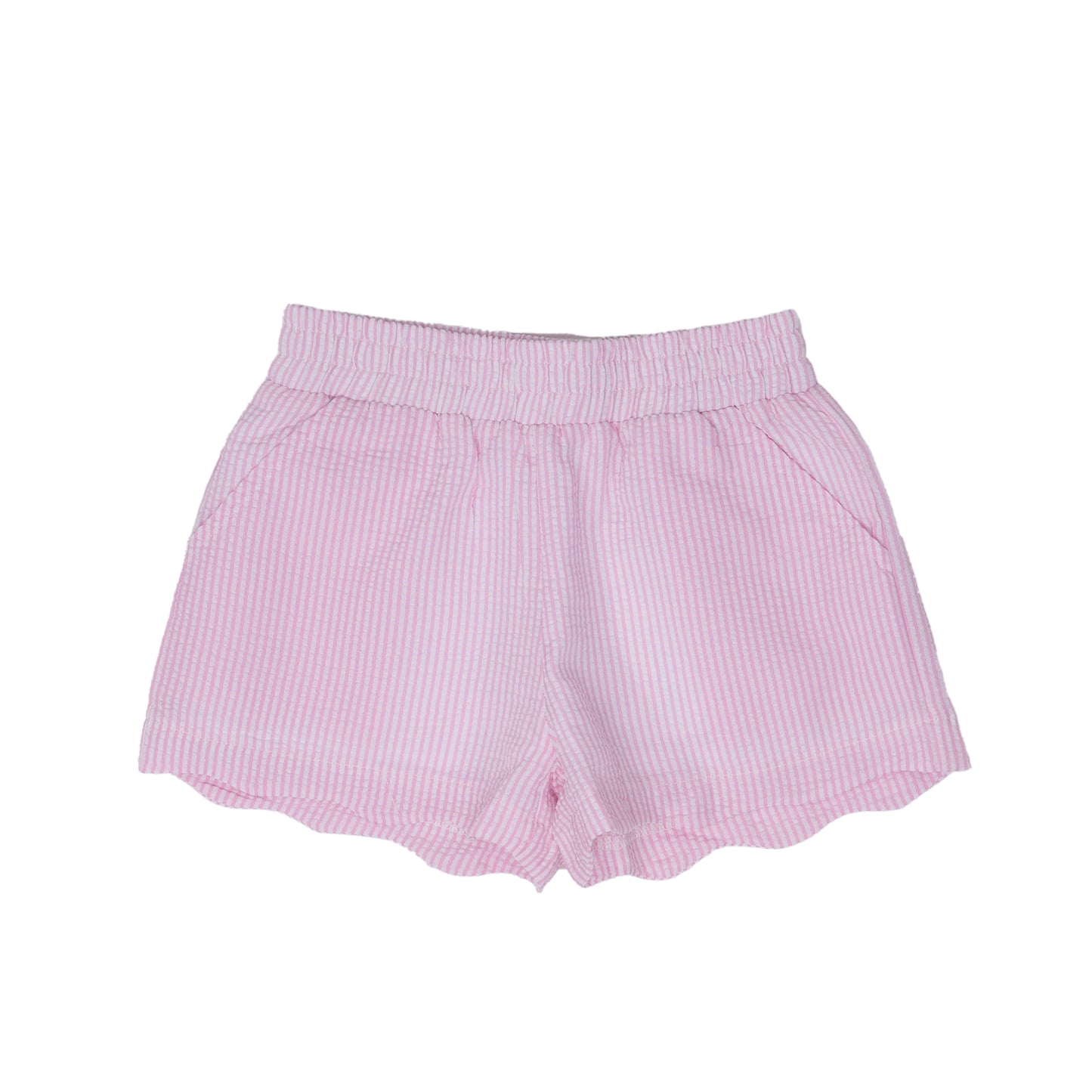 Laura Scalloped Seersucker Shorts