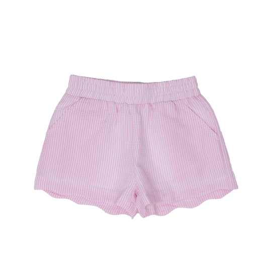 Laura Scalloped Seersucker Shorts