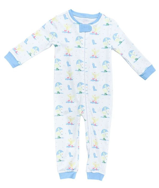 Blue It’s Raining, It’s Pouring Zip Jammie