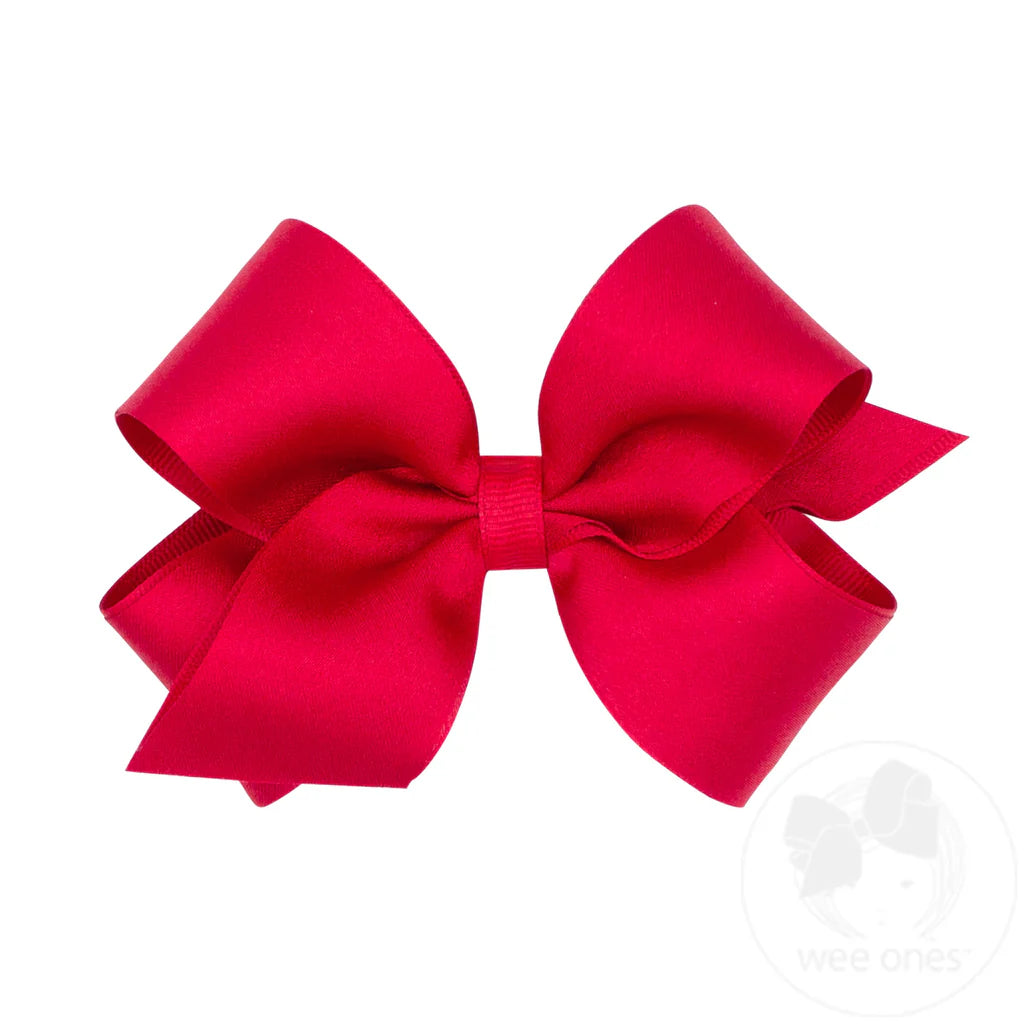 Medium Red Satin Overlay Bow