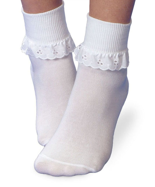 Eyelet Lace Turn Cuff Pair of Socks