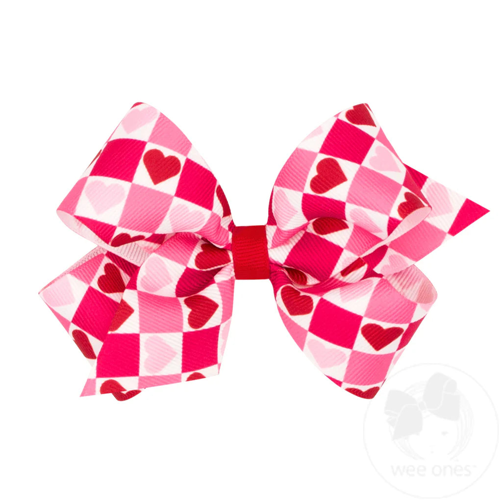 Medium Assorted Heart Printed Bow