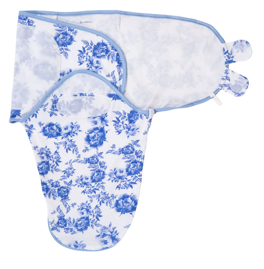 Blue Peony Sleep Swaddle | 0/3 Months