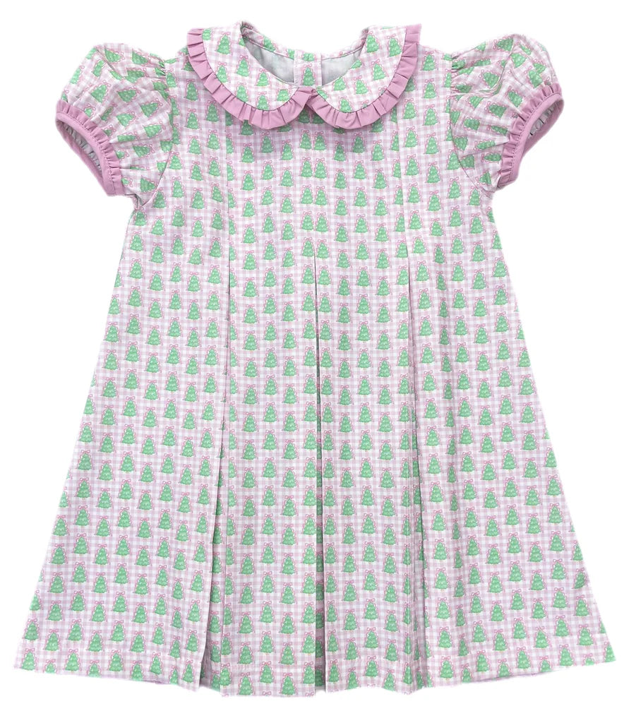Penny Pleat Gingham Christmas Tree Dress