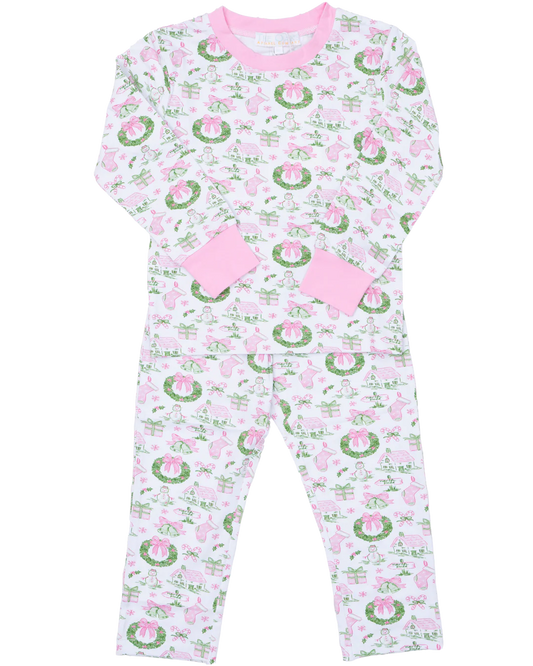 Pink Holiday Toile Pajamas