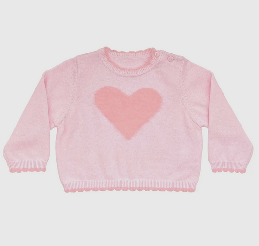 Fuzzy Heart Lightweight Sweater