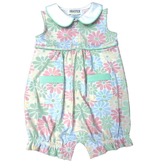 Retro Flower Girl’s Romper