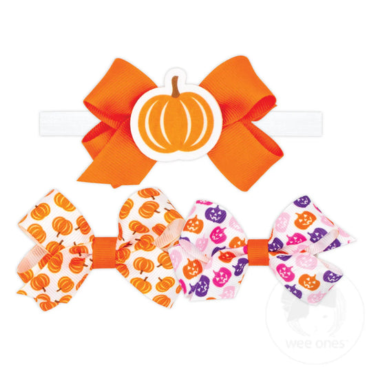 3 Pack Pumpkin Bow Set