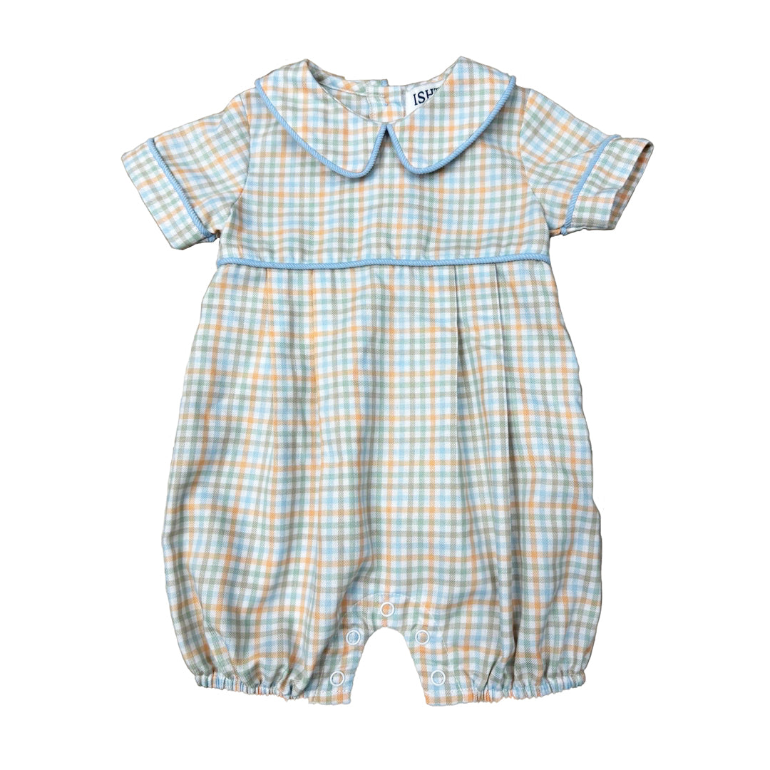 Fall Plaid Boy Romper