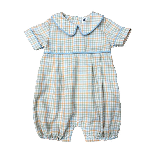 Fall Plaid Boy Romper