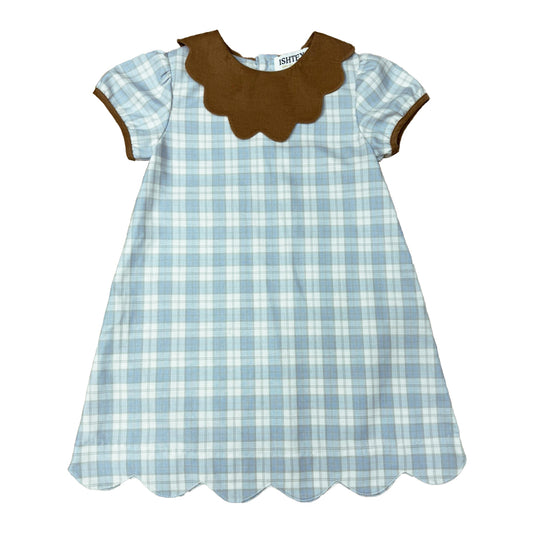 Blue Khaki Plaid Dress