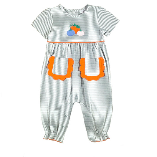 Pumpkin Appliqué Girls Romper