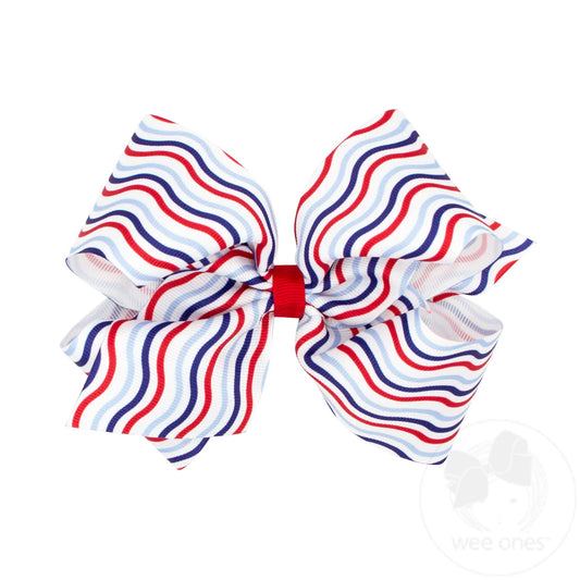 Medium Patriotic Print Bow