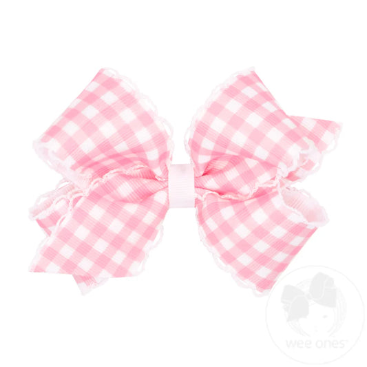 Medium Pink Gingham Moonstitch