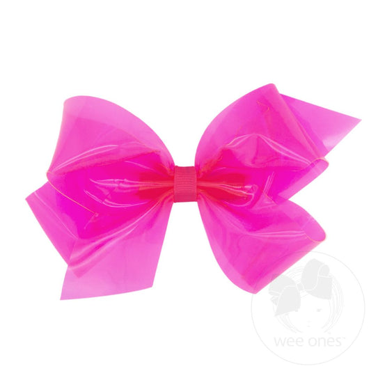 Med Splish Splash Vinyl Bow | Pink